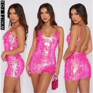 White Fox Boutique Pink Sequin Dress